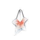 The Mugler Angel Blush star bottle 50 ml, featuring a nude heart and a shimmering silver cap, isolated on a white background.
