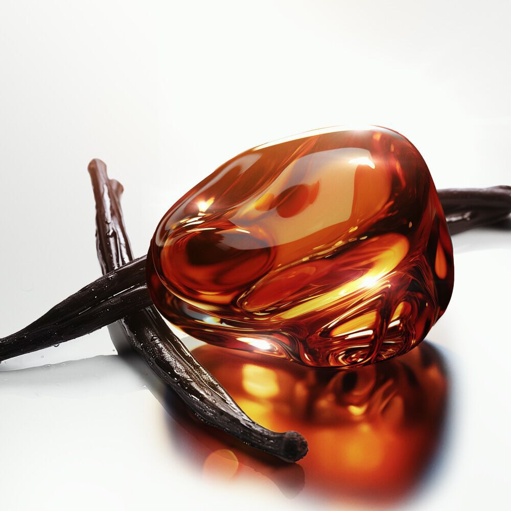 une pierre d'ambre orange