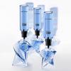 trois flacons de parfums bleus en forme d'etoile avec des recharges