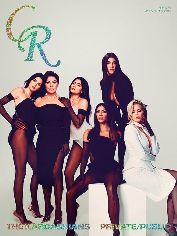 The Kardashians featured on the cover of CR fashion book wearing MUGLER resort 2020